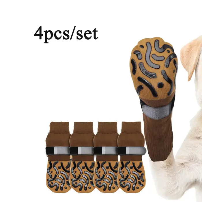 Chaussettes antidérapantes pour grands chiens, pour empêcher les pattes de lécher pour les sols en b