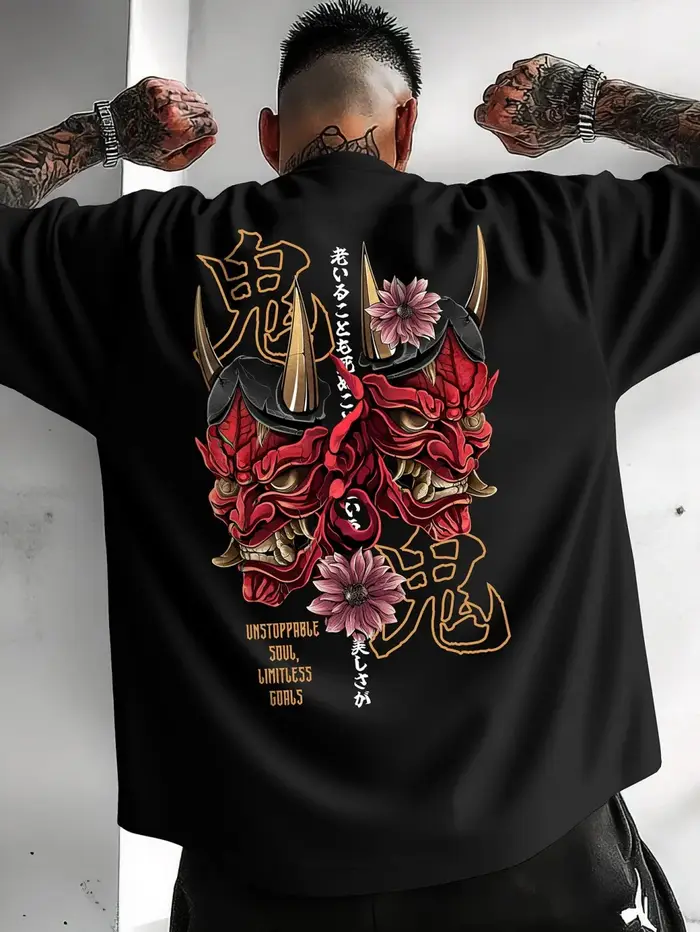 T-shirt col rond pour hommes, doux, confortable et respirant, imprimé fantôme d'été, à la mode, Styl