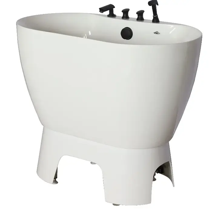 Baignoire de toilettage pour animaux de compagnie, porte élévatrice en fibre de verre, baignoire fan