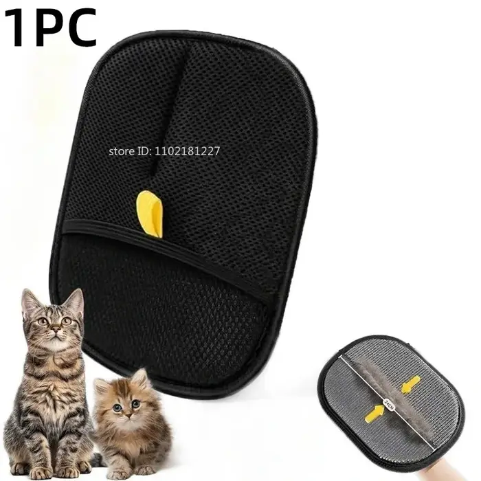 Gants de nettoyage pour poils d'animaux, gants de toilettage double face réutilisables, outils de ne