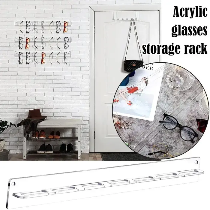 Support de rangement de lunettes en acrylique, support mural pour lunettes, présentoir monté sur le 