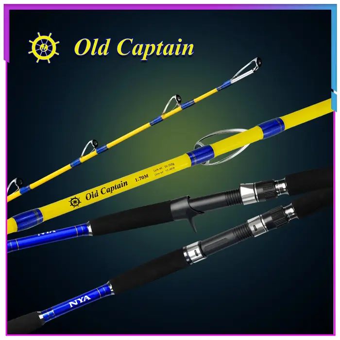 Canne à pêche Old Captain 1,6 m (5 pieds) très résistante, pointe solide, pour bateau, casting XH, p