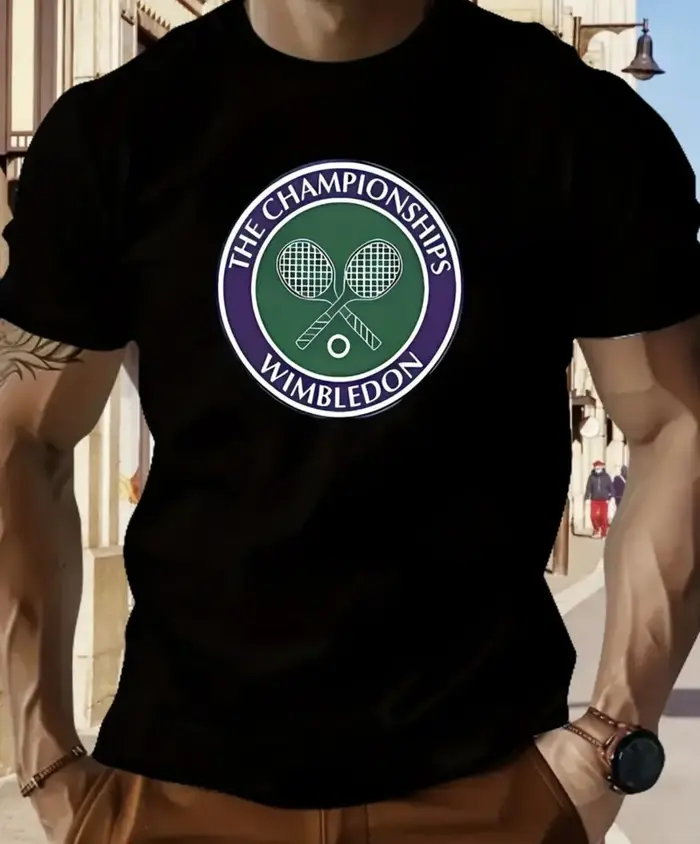 Amateur de tennis. Championnats de Wimbledon pour hommes. T-shirt imprimé Tennis Print
