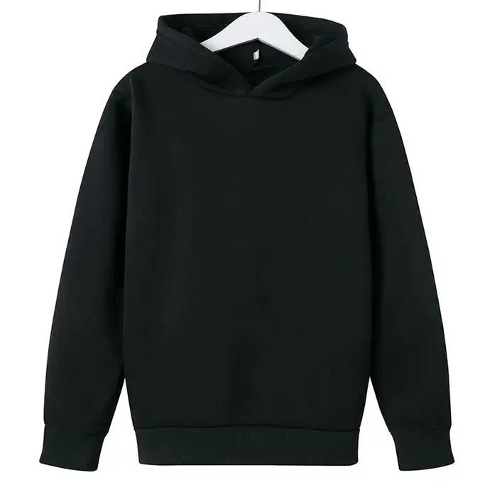 Vêtements pour enfants, sweat à capuche de couleur unie, hauts pour garçons et filles de 3 à 12 ans, sweat-shirt noir, blanc, frêne, rouge, bleu, manteau de printemps et d'automne