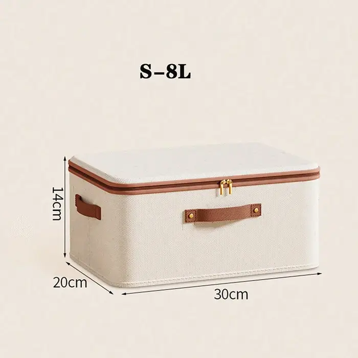 Boîte de rangement pliable pour vêtements, conteneur organisateur de placard avec poignée et fermetu