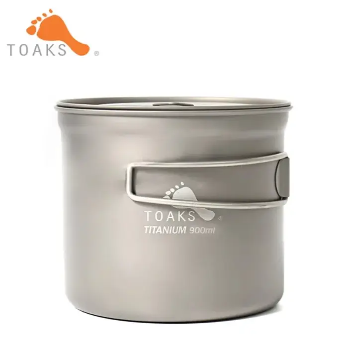 TOAKS Titane 900ml Pot Daxes Ultraléger Pot avec Sac en Maille et Couvercle Extérieur Camping Équipe