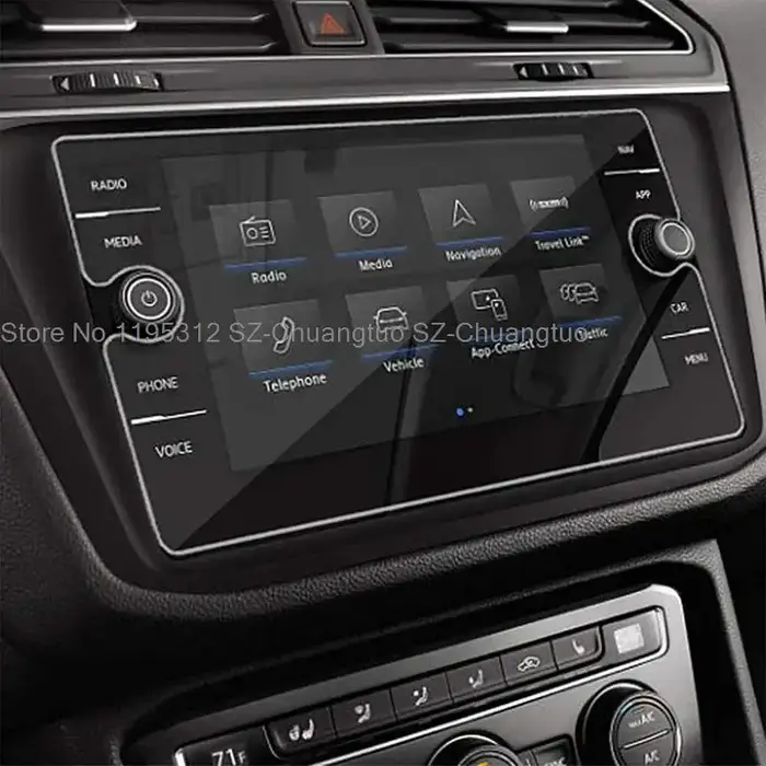 Protecteur d'écran en verre trempé, pour VW Volkswagen Tiguan Atlas SE SEL R-Line2018 – 2023, Center
