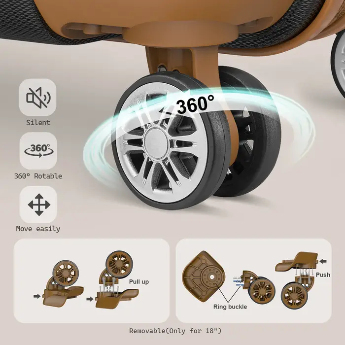 Bagage Melalenia, valise ABS à coque rigide avec serrure TSA avec roue rotative, bagage moyen léger 
