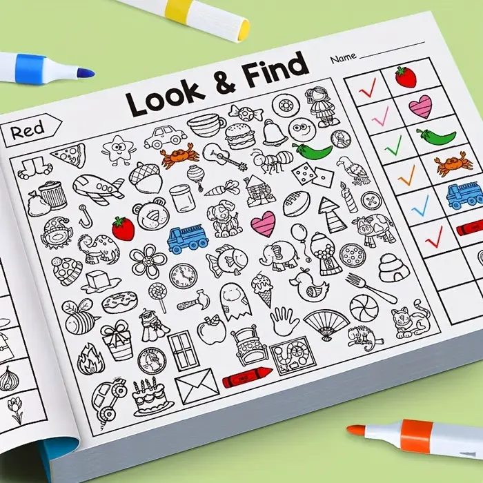 Livre de coloriage pour enfants - Chasse au trésor - Motifs cachés