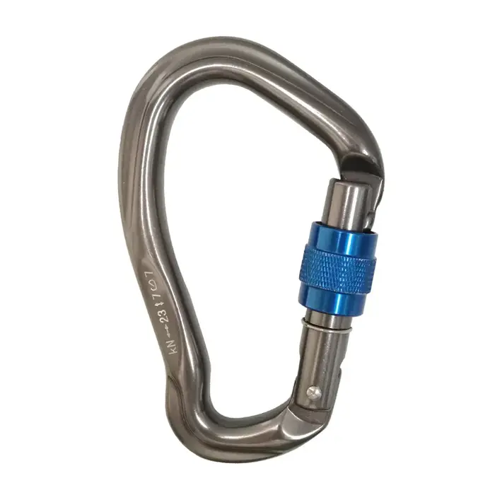 Mousqueton à vis 23KN pour escalade, sécurité, verrouillage par torsion, rappel, sauvetage, spéléolo