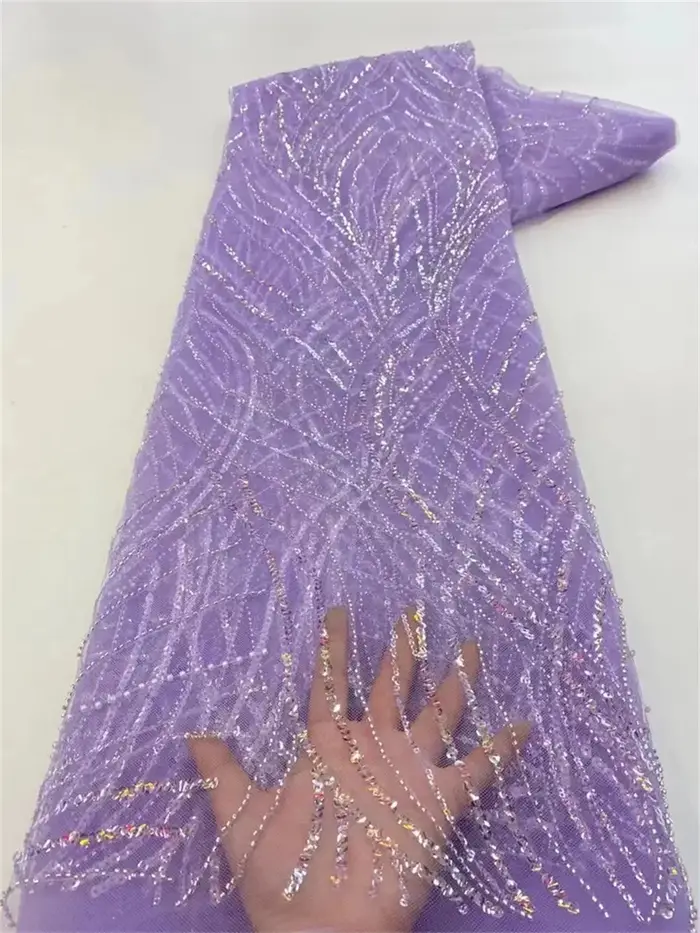 Tissu de dentelle africaine de luxe brodé de sequins 2026, haute qualité, pour marié, mariage nigéri