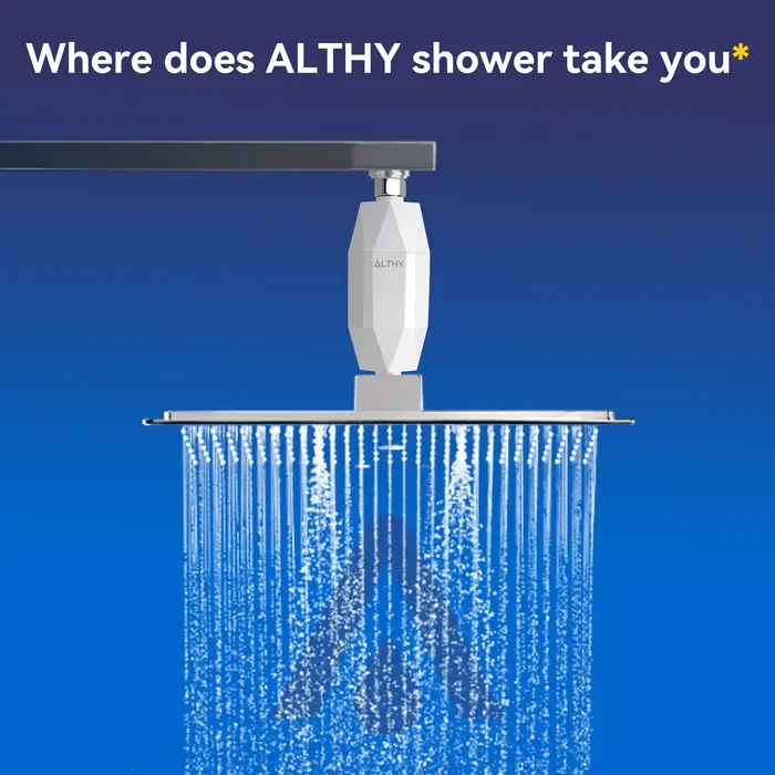 ALTHY Filtre à eau de douche revitalisant à la vitamine C - Réduit le chlore et les métaux lourds - 