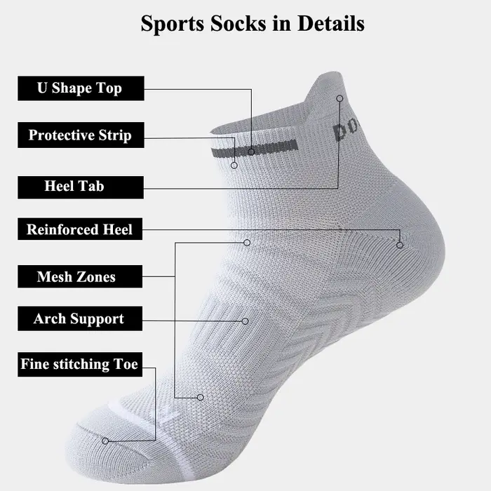 Chaussettes techniques de sport pour chasse - Renfort talon-pointe et support de voûte pour course traque