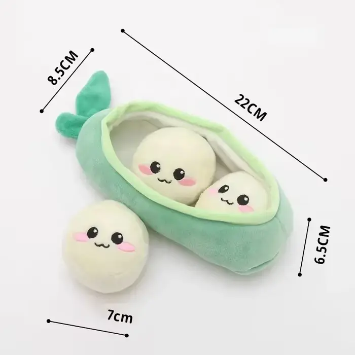 Jouet en peluche multi-sons en forme de pois pour chien, interactif, pour l'entraînement au renifleu