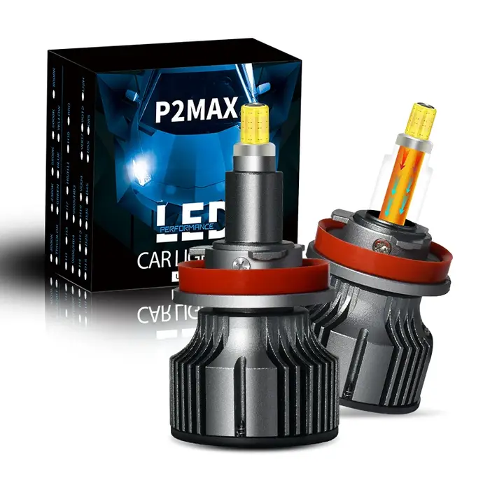 Pilier en cuivre 6 côtés 360 ampoules de phares LED 15000LM H1 H7 H8 H11 9005 9006 9012 CSP 72Chips 