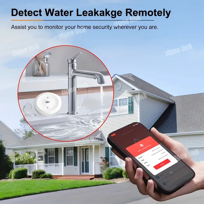 Capteur Intelligent de Fuite d'Eau pour Tuya ZigBee 3.0 Surveillance à Distance Via Application Détection de Débordement Cuisine Salle de Bain Occasions Spéciales
