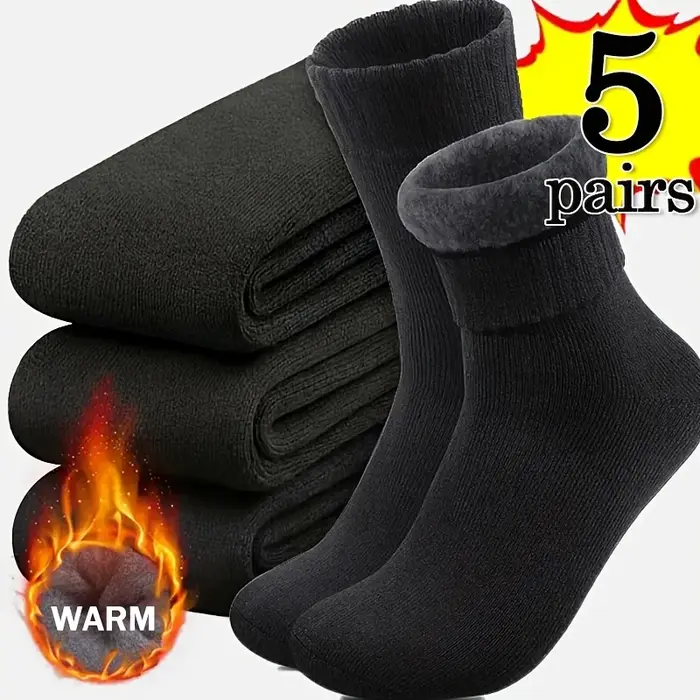 Chaussettes chasse hiver 3 paires épaisses tricotées noir anti-froid neige qualité outdoor