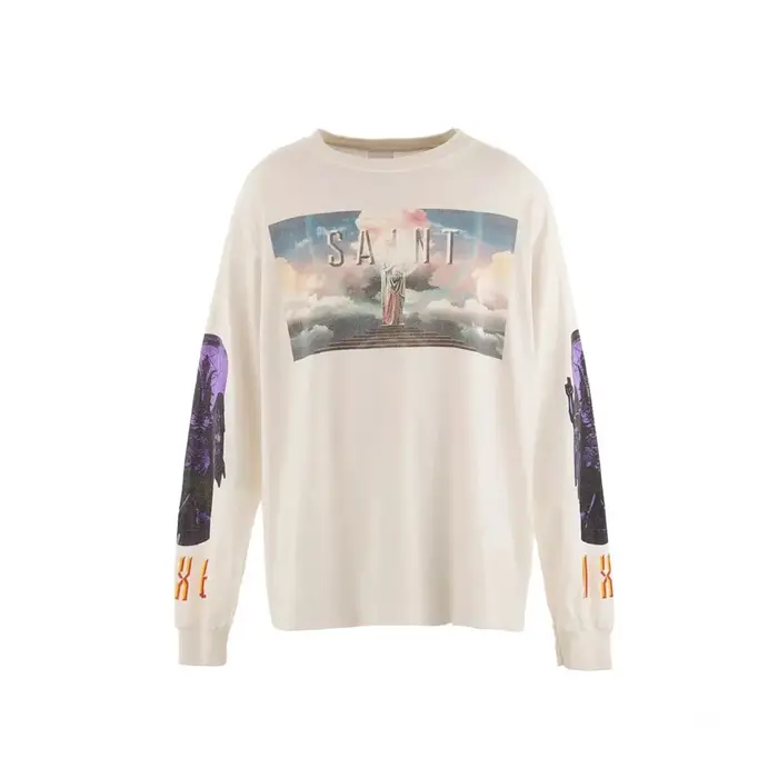 Yao Fashion OF MICHAEL-T-shirt vintage à manches longues pour hommes, Streetwear unisexe, Streetwear