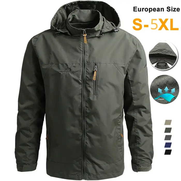 Coupe-vent Hommes DulJacket Imperméable En Plein Air À Capuche Manteau Sports Militaire Taille Europ