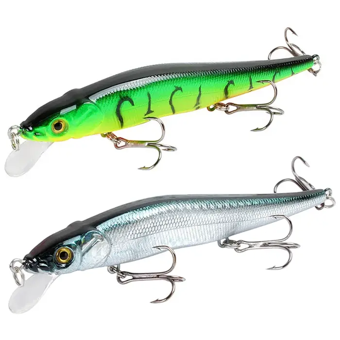 1 pièces leurre de pêche 11.5 cm/14g vairon manivelle Wobblers 3D yeux perche appât artificiel broch