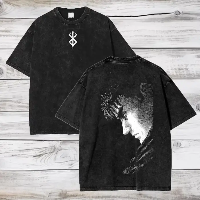 Berserk Anime Vintage vêtements Guts Cool graphique t-shirt hommes à manches courtes coton T-shirts 
