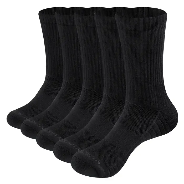 YUEDGE chaussettes homme coton crew rembourrées performance sport travail chasse 5 paires