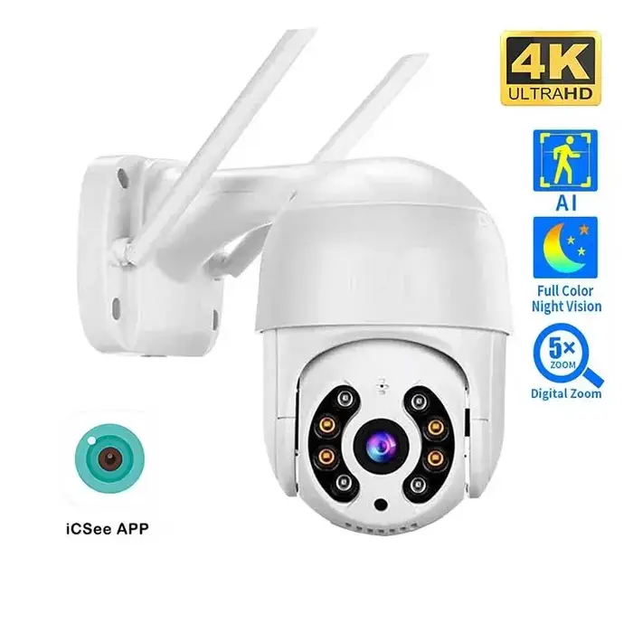 Caméra IP 8MP 4K dôme vitesse tracking automatique PTZ extérieur WiFi sans fil surveillance maison intelligente