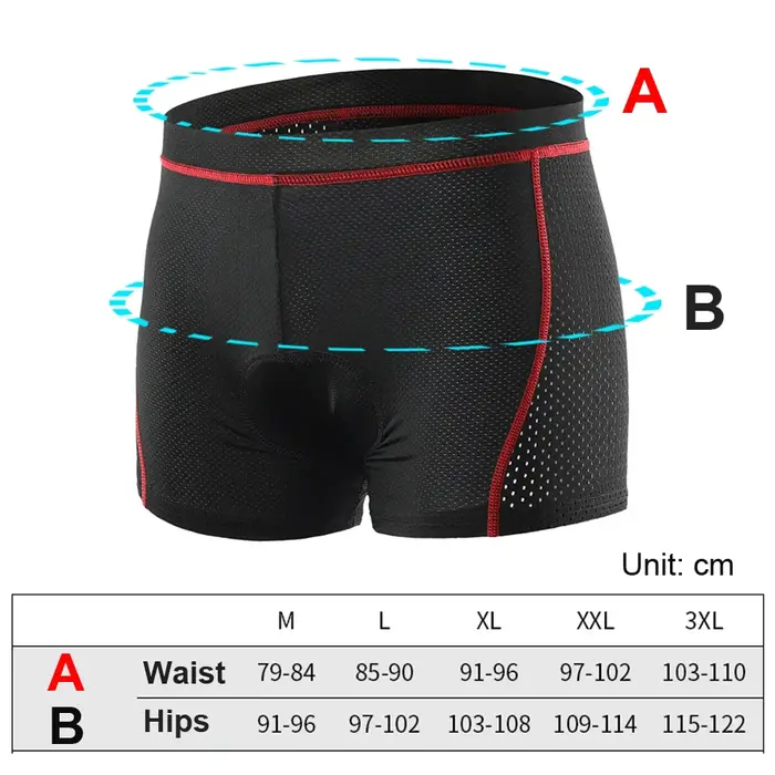 NEWBOLER short de cyclisme respirant sous-vêtements de cyclisme 5D Gel Pad antichoc sous-vêtement de