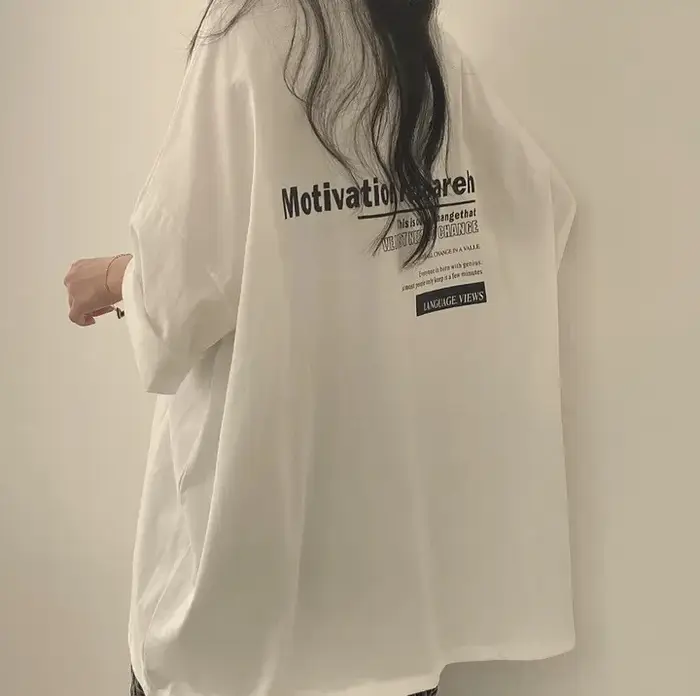 Économie surdimensionnés à demi-manches pour femmes, T-shirt en coton ajusté, Économie Hip Hop, Vête