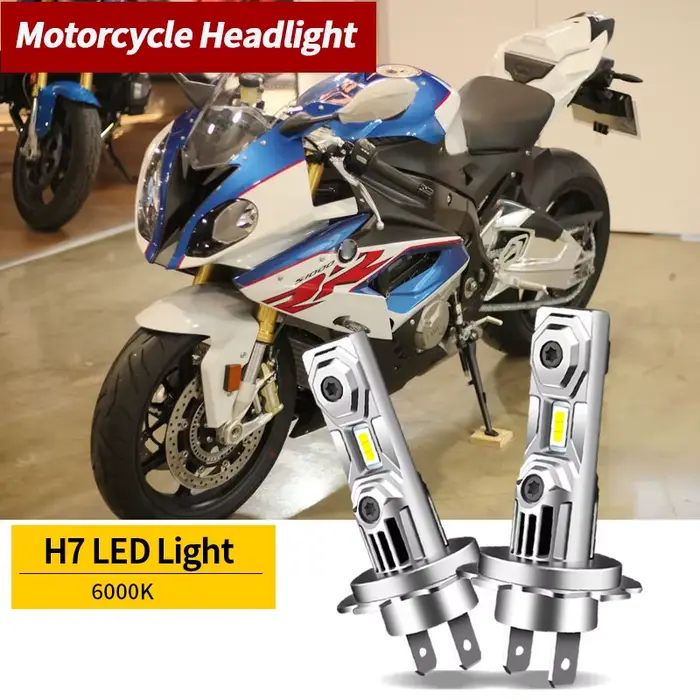 Phares LED H7 6000K blanc 12V pour motos, 30W, adaptés à la BMW S1000rr 2009 2010 2011 2012 2013 201