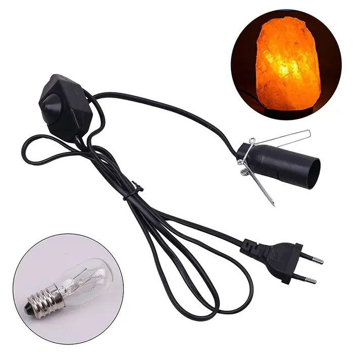 Câble d'alimentation E14 E12 avec variateur et interrupteur marche/arrêt, cordon de prise pour lampe