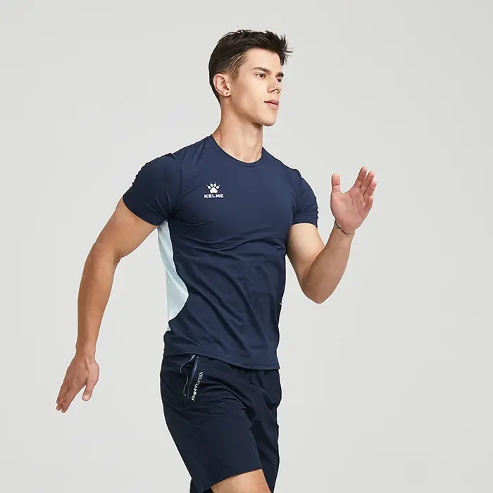 KELcloser-T-shirt de sport à manches courtes pour homme, vêtement de course, d'entraînement, d'exerc