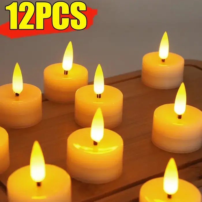 Bougie LED électronique scintillante sans flamme, lampes de décoration, batterie, 62 lumières cligno