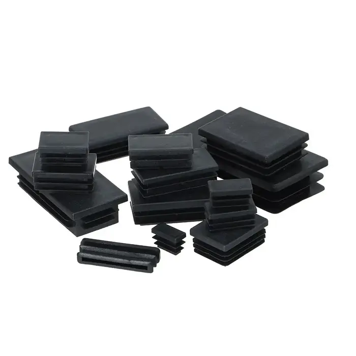 Pieds de chaise en plastique noir, couvre-pieds de protection des pieds, antidérapant, rectangulaire