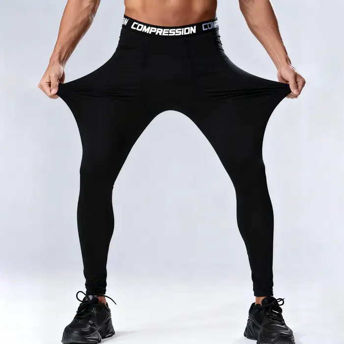 Leggings de compression pour hommes, haute élasticité, séchage rapide, respirants, sous-vêtement de 