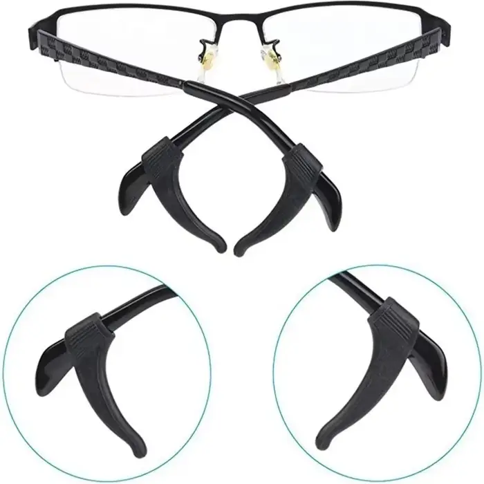 Crochets d'oreille anti-chute en silicone pour femmes et hommes, manchon d'oreille de jambe de lunet