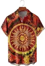 Chemise simple pour homme à imprimé visage, manches courtes, vêtement décontracté de plage, chemise 