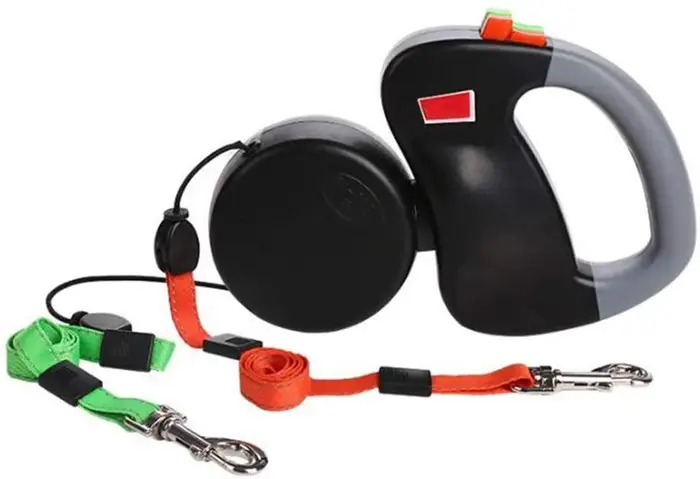 Laisse double rétractable et extensible pour chiens, 3M, réfléchissante, automatique, pour chiens de