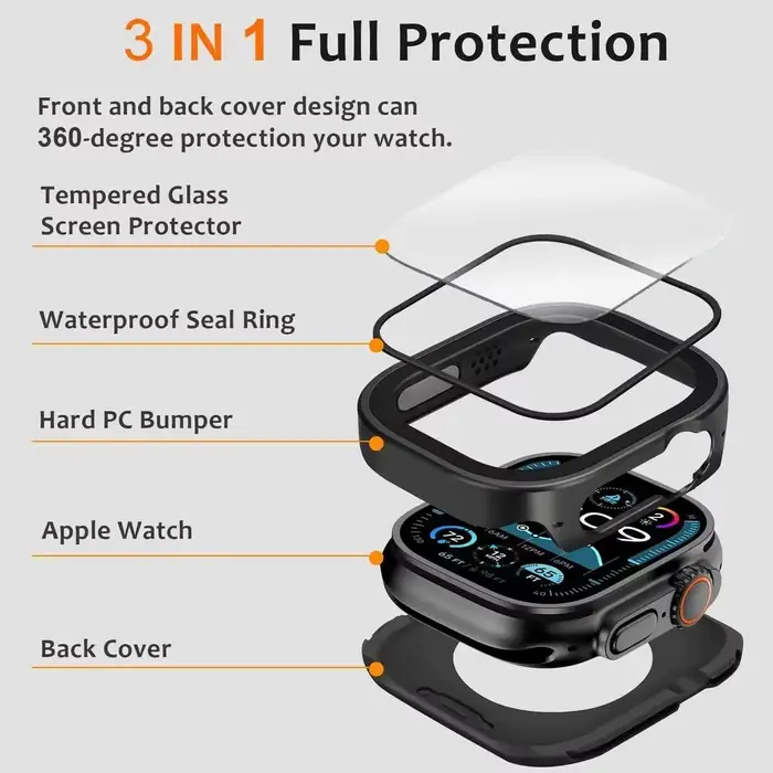 Coque métal étanche alliage aluminium protection complète Apple Watch Ultra 3 49mm