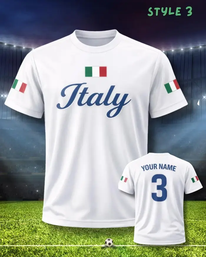 Maillot de football drapeau italien personnalisé avec nom et numéro, t-shirt à manches courtes pour 