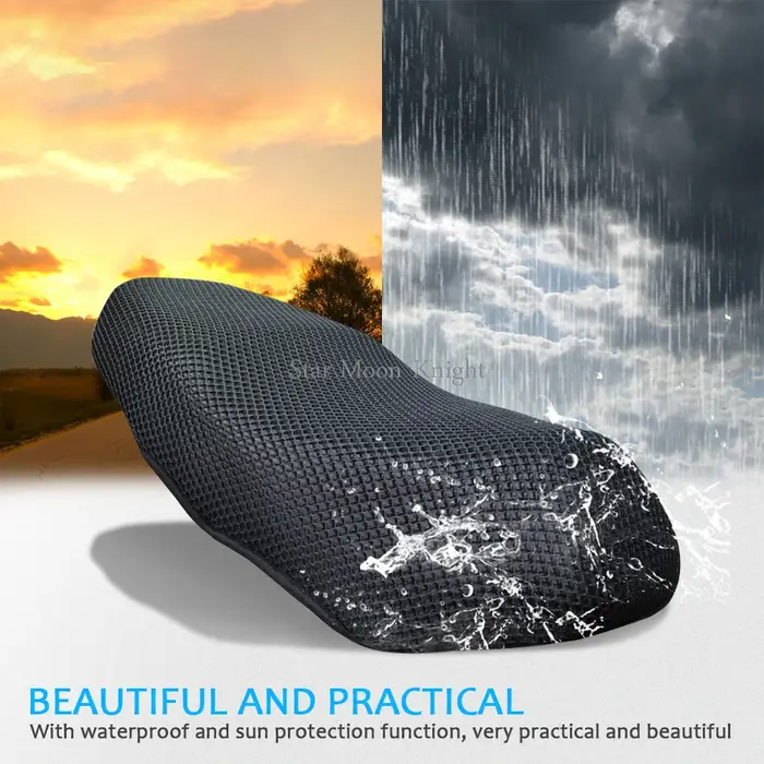 Juste de siège en maille coordonnante pour moto, housse respirante, imperméable, coussin résistant a