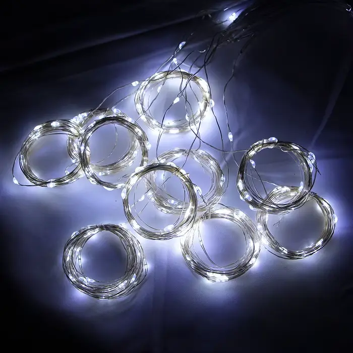 Lumières dégradées de rideau de LED, batterie USB, 62 guirlandes lumineuses, guirxiété de Noël, fête