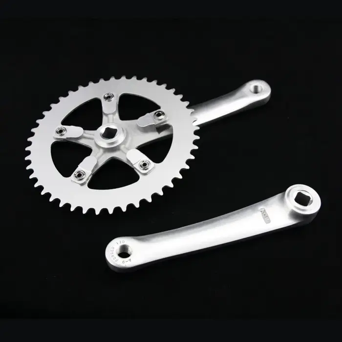 Pédalier de vélo Vintage à vitesse unique, engrenage fixe, argent, roue dentée de vélo de route, 170