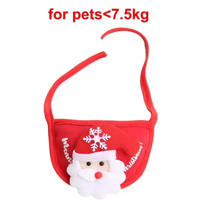 Costume de noël pour chiot, chien et chat, chapeau de père noël, élan, avec Bandana, ensemble écharp