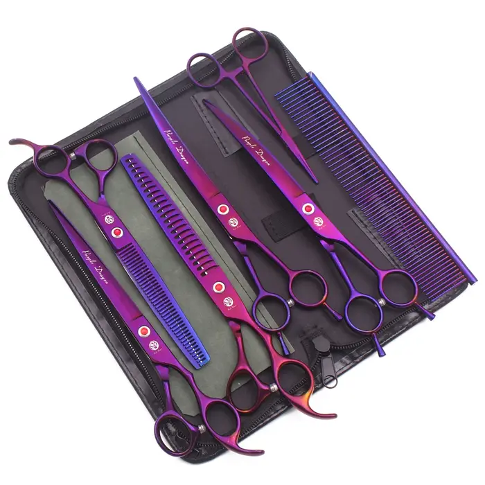 Violet Dragon 8 pouces ciseaux de toilettage pour chiens ciseaux amincissants ciseaux professionnels