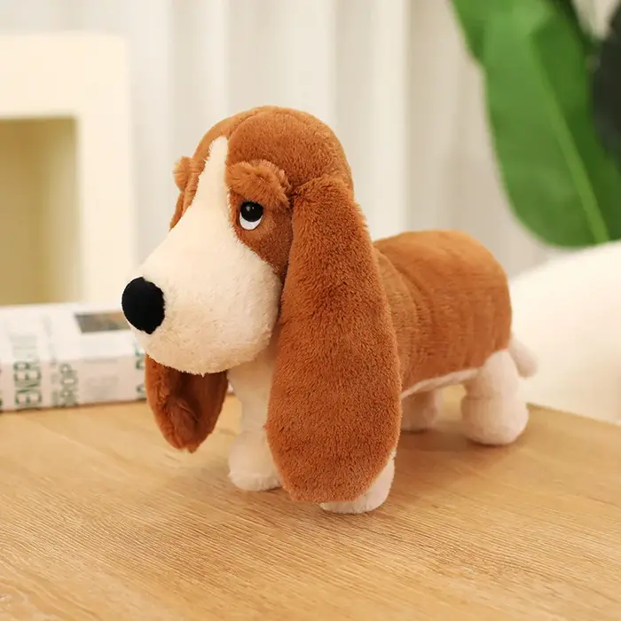 Jouet chien teckel mignon de 30 cm, cadeau d'anniversaire, adorable poupée en peluche rembourrée de 