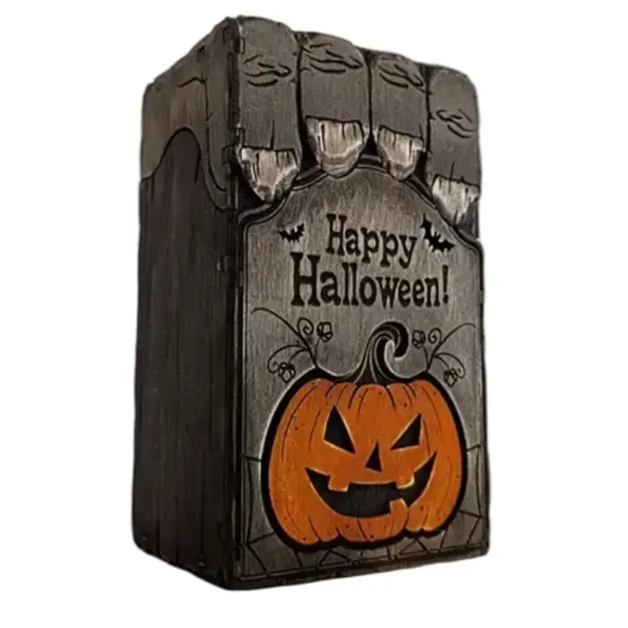 ABGE-trésor créatif Halloween citrouille lanterne boîte en bois Halloween accessoires tour pour déco