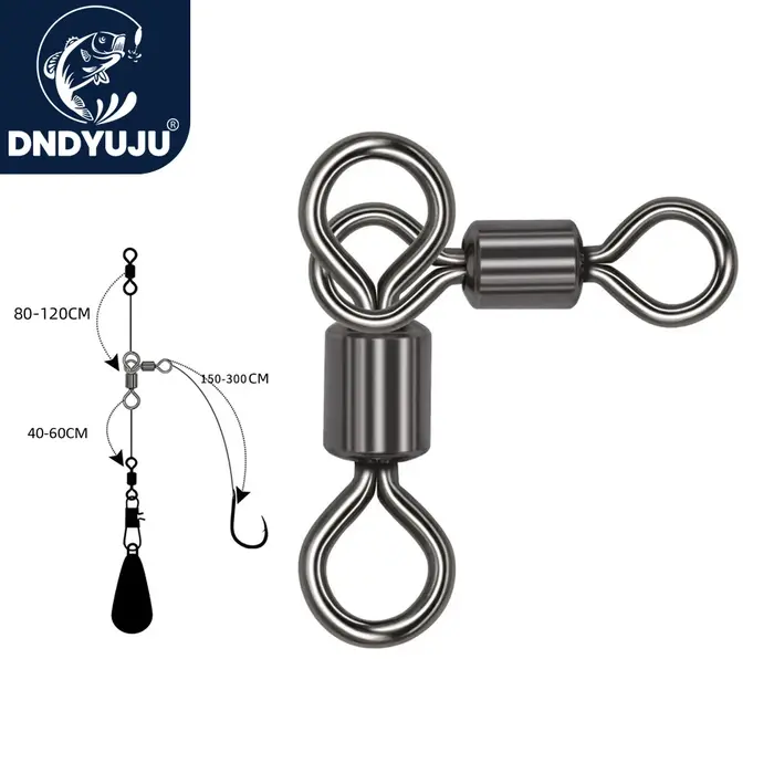 DNDYUJU 25 pièces pêche émerillons roulants en laiton hameçons ligne connecteurs carpe accessoires d