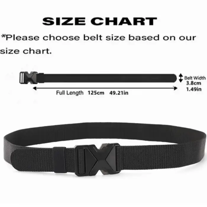 Ceinture à boucle en Nylon tressé pour hommes, légère et respirante, 125cm, pour les déplacements qu