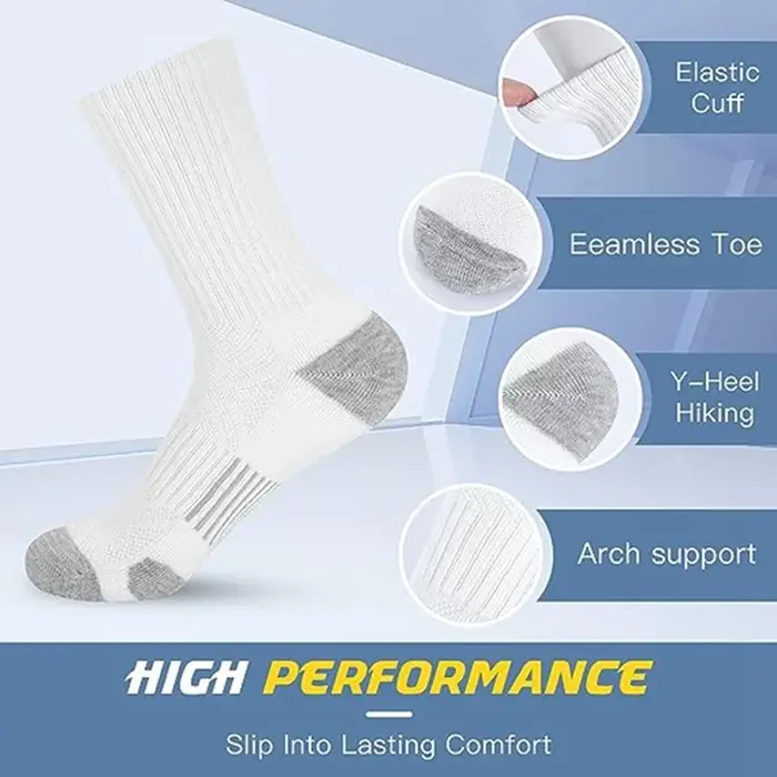 6 paires de chaussettes running haute densité - Confort toute la journée - Idéales sports outdoor